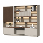Modern Open-Shelved Executive Storage Cabinet