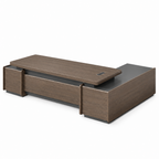 Modern Executive Desk With Integrated Cable Box And Spacious Work Surface