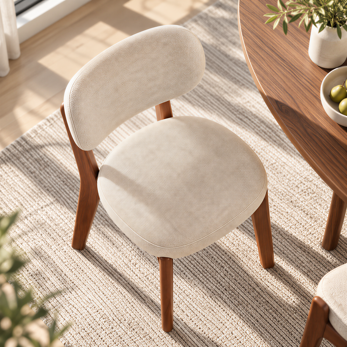 Modern Timber Dining Chair with Custom Upholstery Options