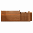 Slatted Timber Café Counter with LED Front Panel