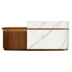 Soft-Tone Timber Reception Counter for Beauty and Wellness
