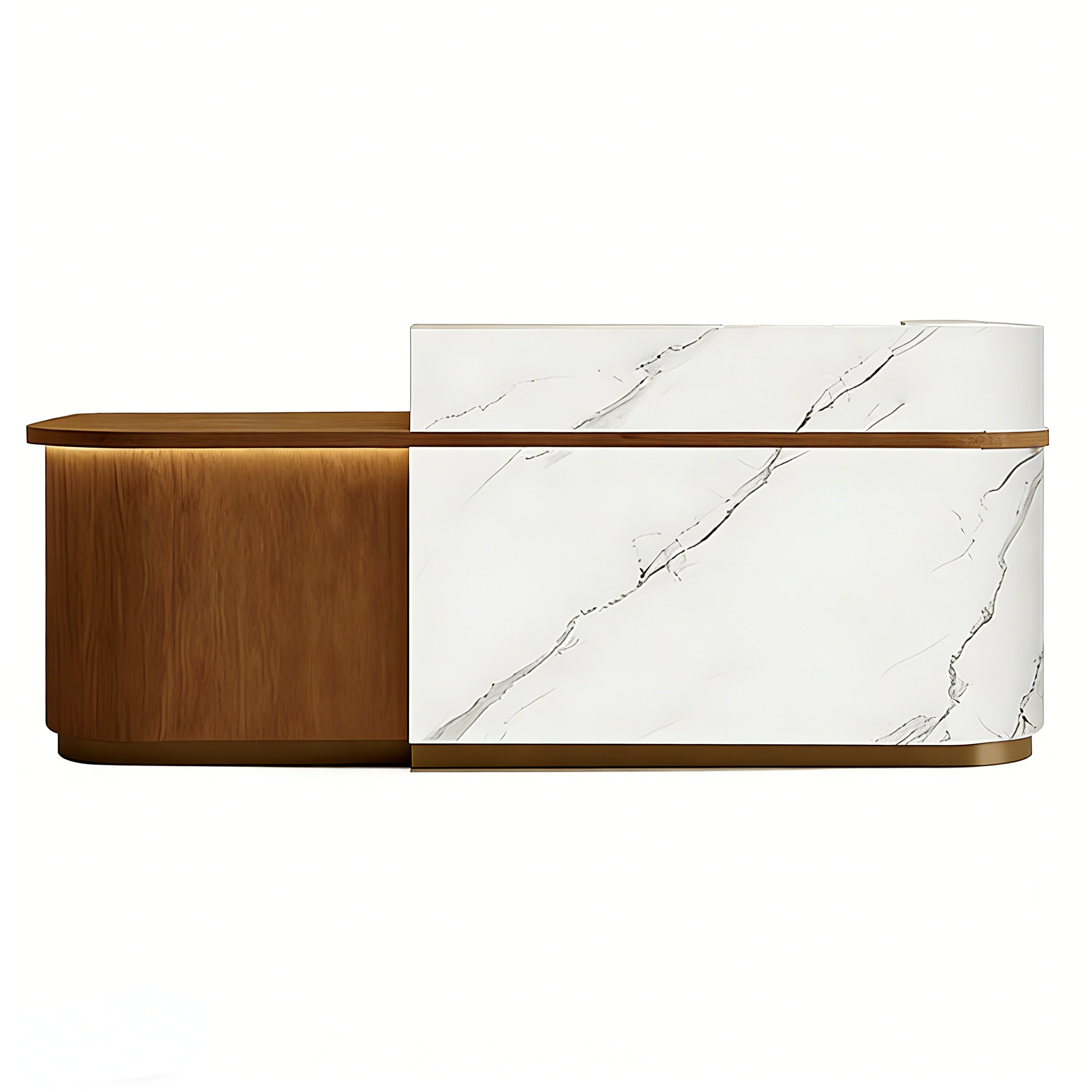 Soft-Tone Timber Reception Counter for Beauty and Wellness