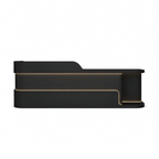 Modern Dual Level Reception Desk With Smooth High Gloss Lacquer Surface