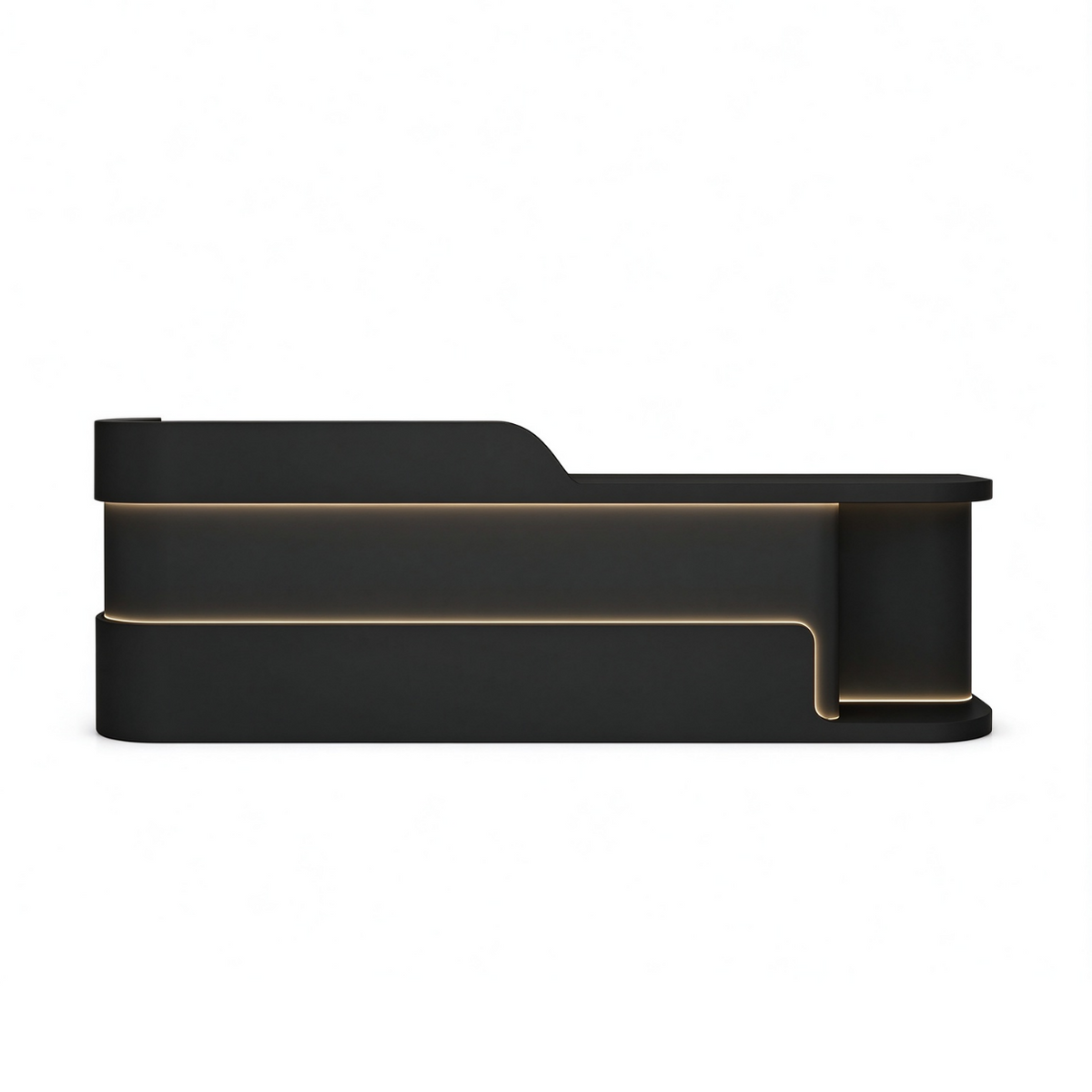 Modern Dual Level Reception Desk With Smooth High Gloss Lacquer Surface