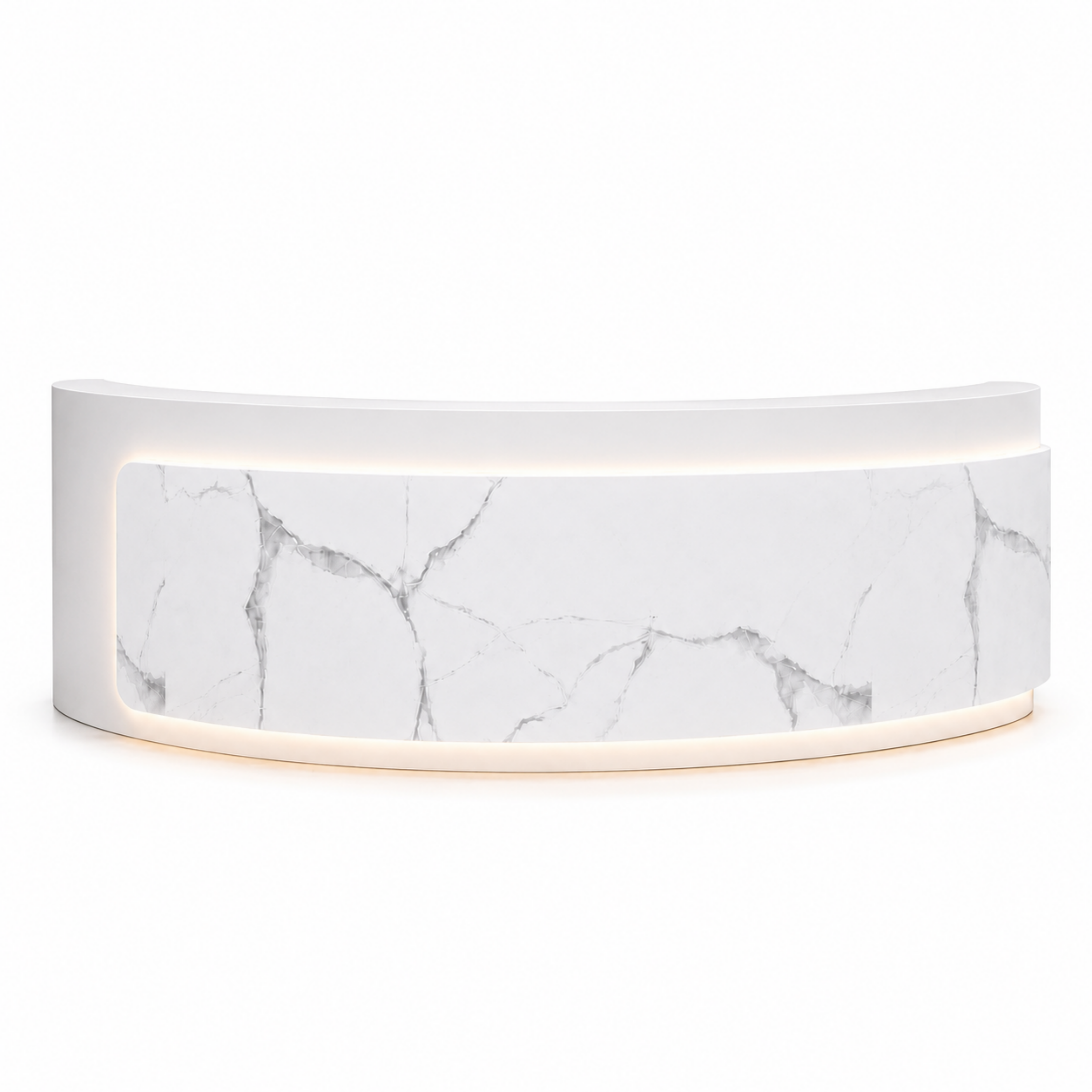 Premium Curved Reception Counter with Integrated LED Lighting