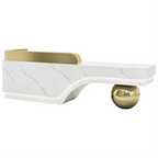 Modern Sculptural Reception Counter with Stainless Steel Base