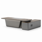 Modern Executive Office Desk with Smart Lock and Ambient LED Lighting