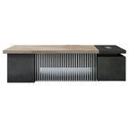 Commercial Executive Desk with Slatted Privacy Panel