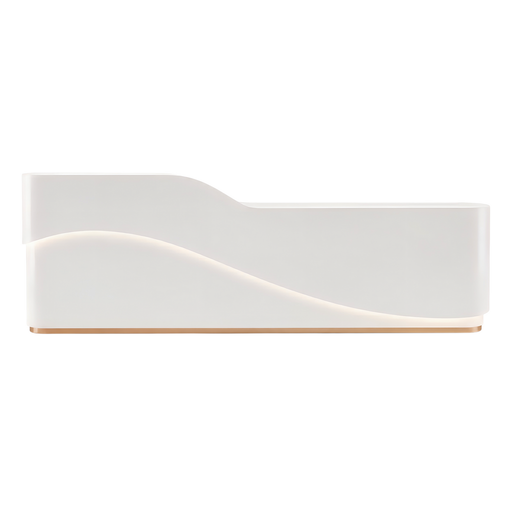 Modern Wave Reception Counter with LED Lighting