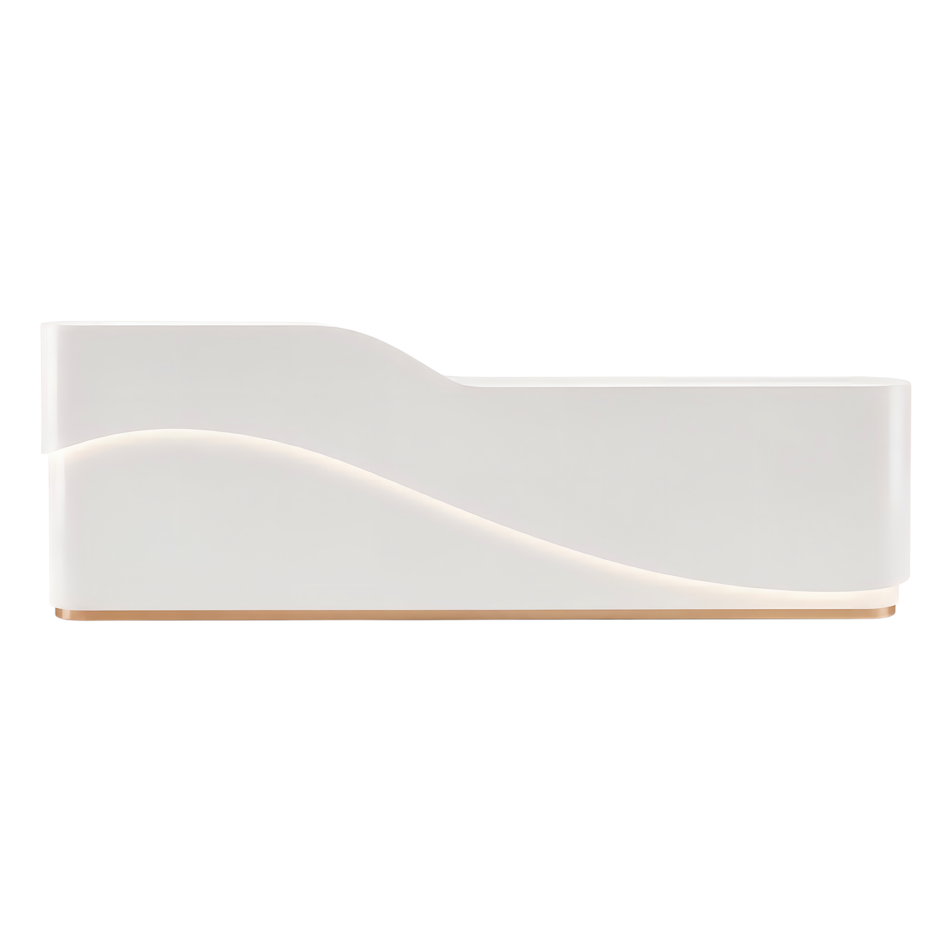Modern Wave Reception Counter with LED Lighting