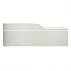 Sleek Curved Reception Counter with Concealed Storage and Service Ledge