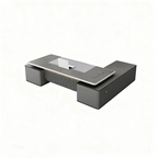 L-Shape Modern Executive Desk with Integrated Storage