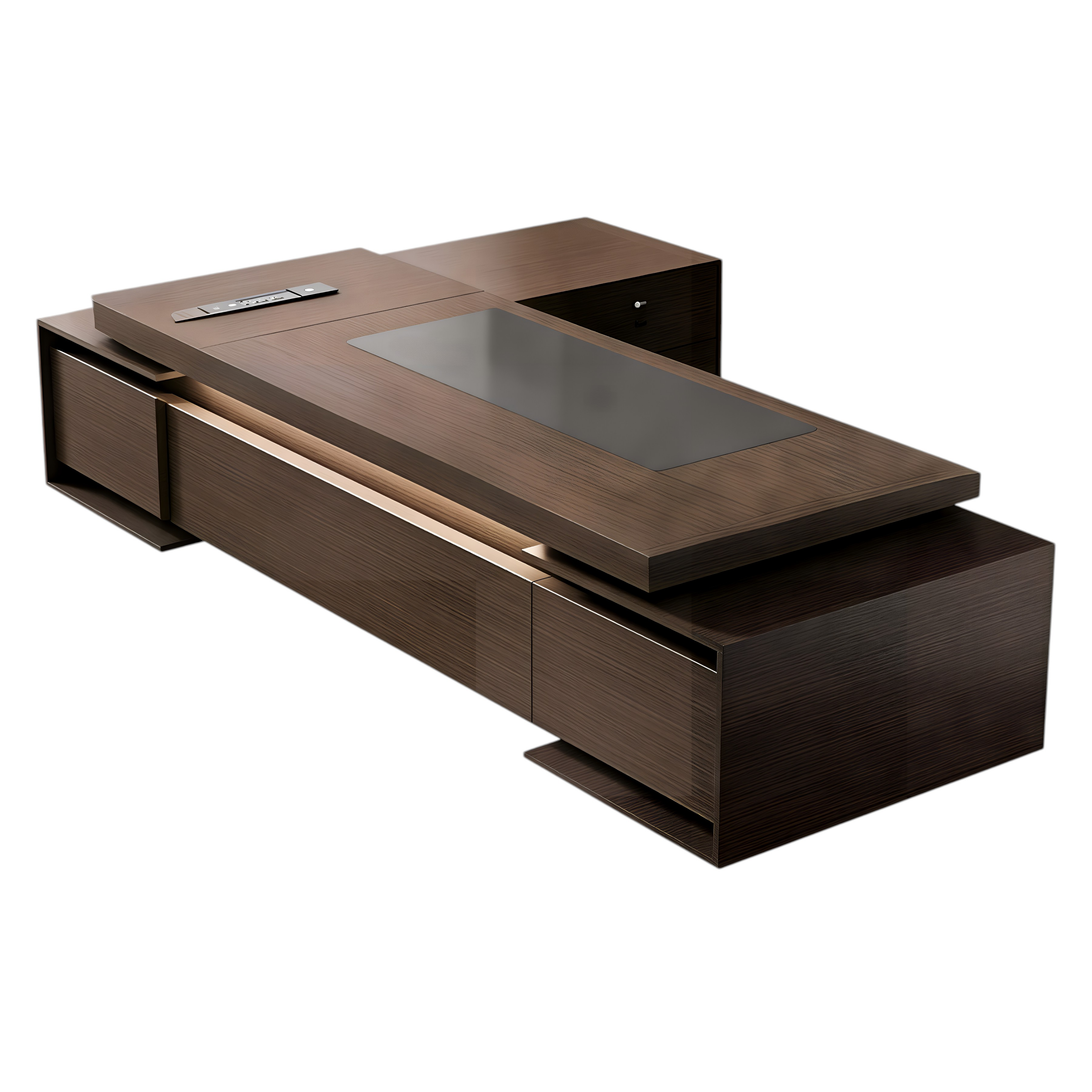 Urban Walnut Executive Desk with Storage