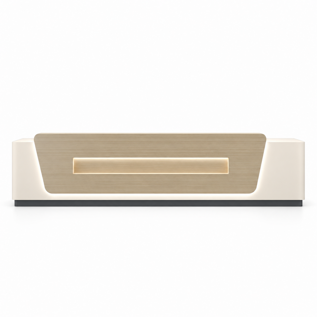 Contemporary Reception Counter with LED Lighting, Lockable Storage and Custom Logo