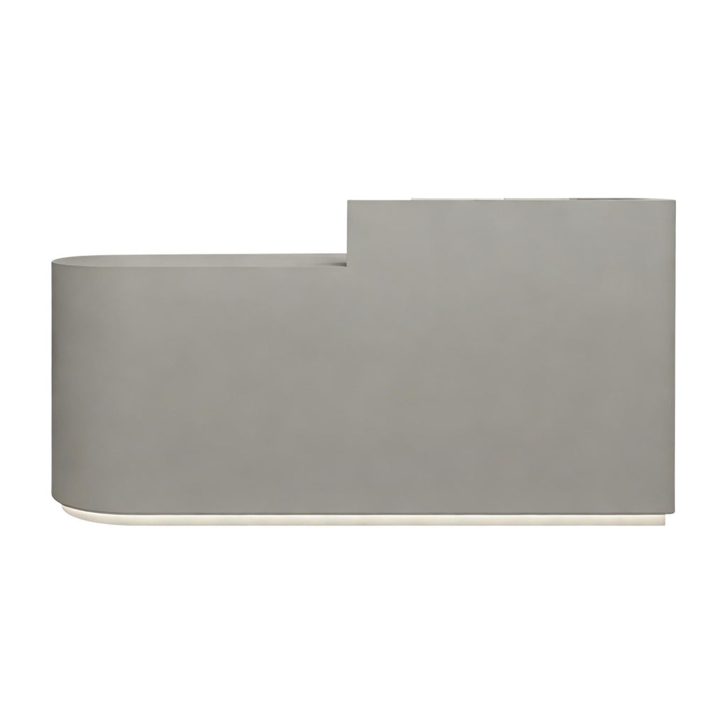 Minimalist L-Shaped Reception Desk with LED Plinth