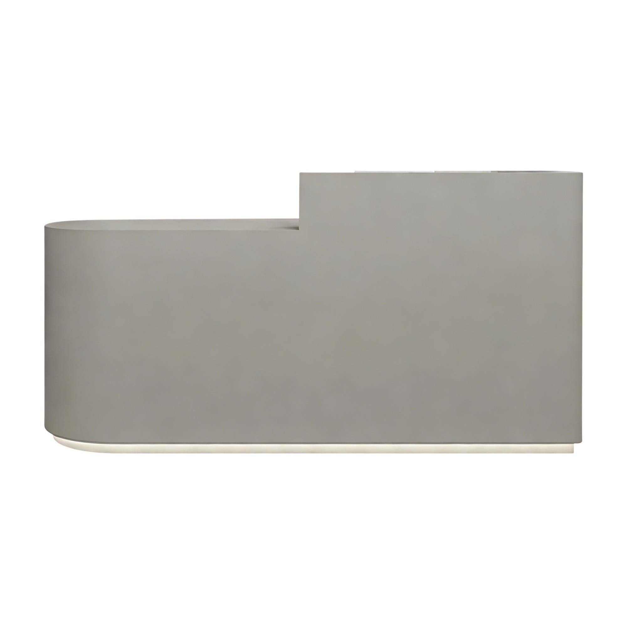 Minimalist L-Shaped Reception Desk with LED Plinth