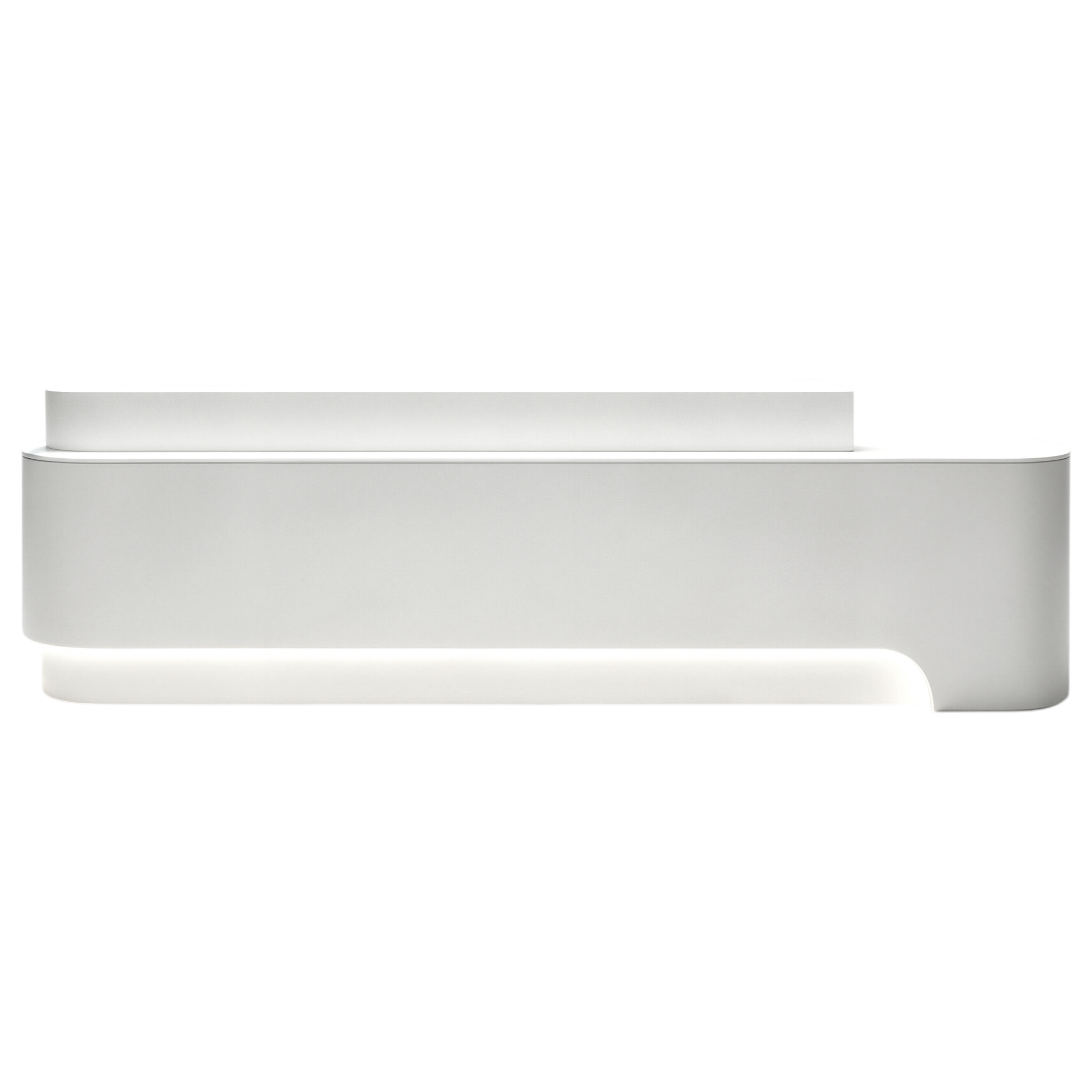 Curved Commercial Reception Desk with LED Detail
