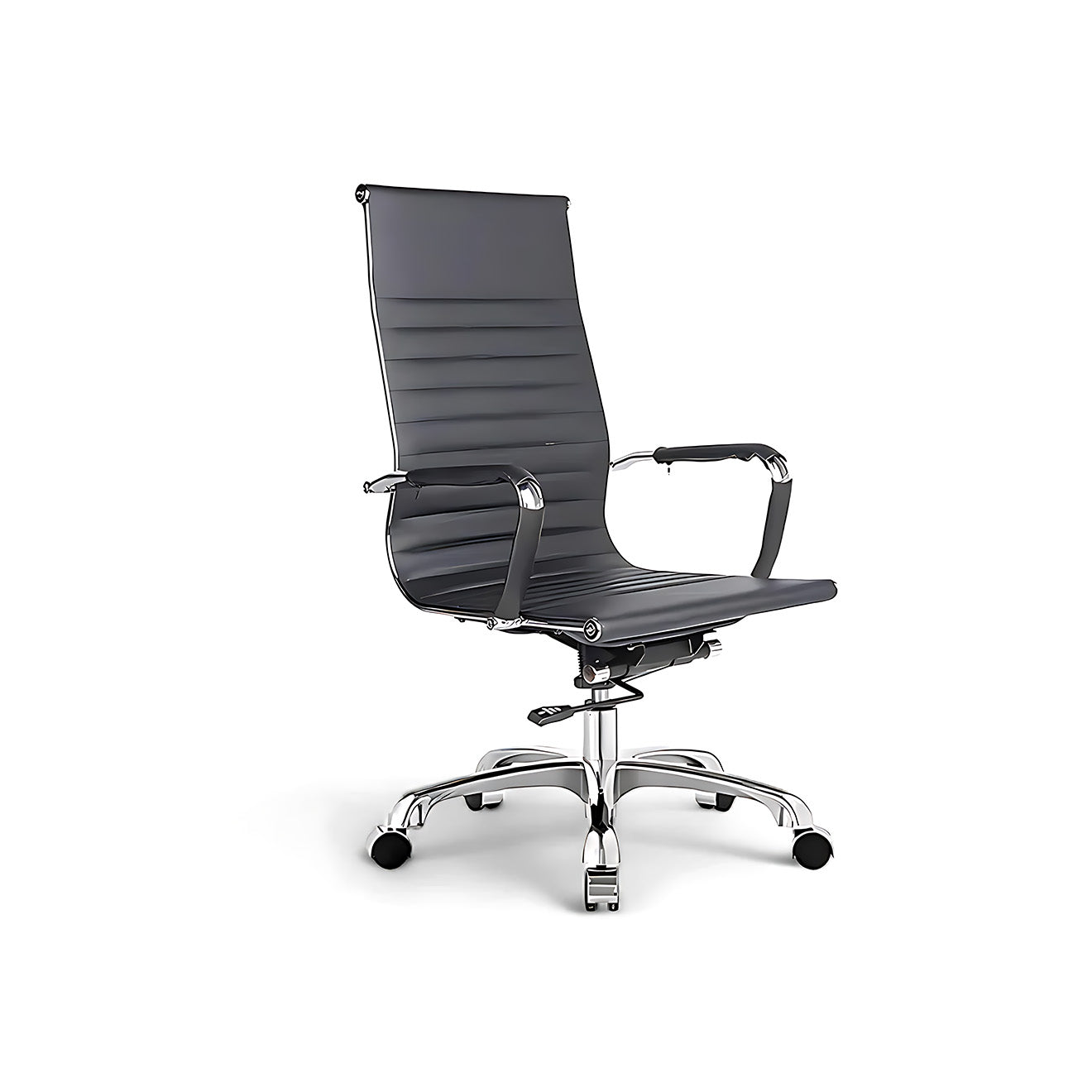 Executive Office Chair with Arms and Height Adjustment, Ribbed Design