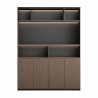 Executive Filing Cabinet with Glass Display and Concealed Storage