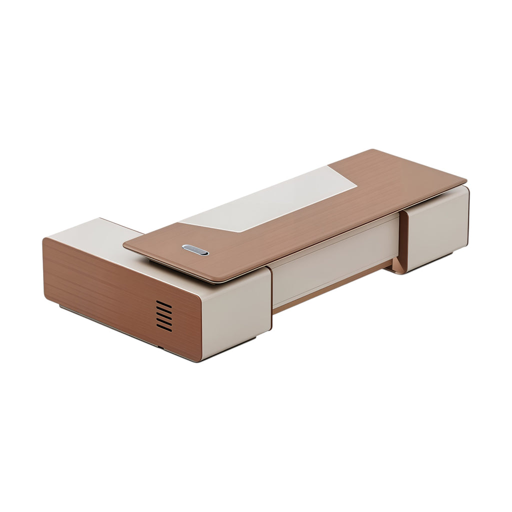 Modern Executive Office Desk with Side Cabinet and Premium Manager Workspace Design