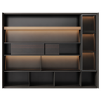Modern Office Storage Cabinet with Illuminated Display Sections