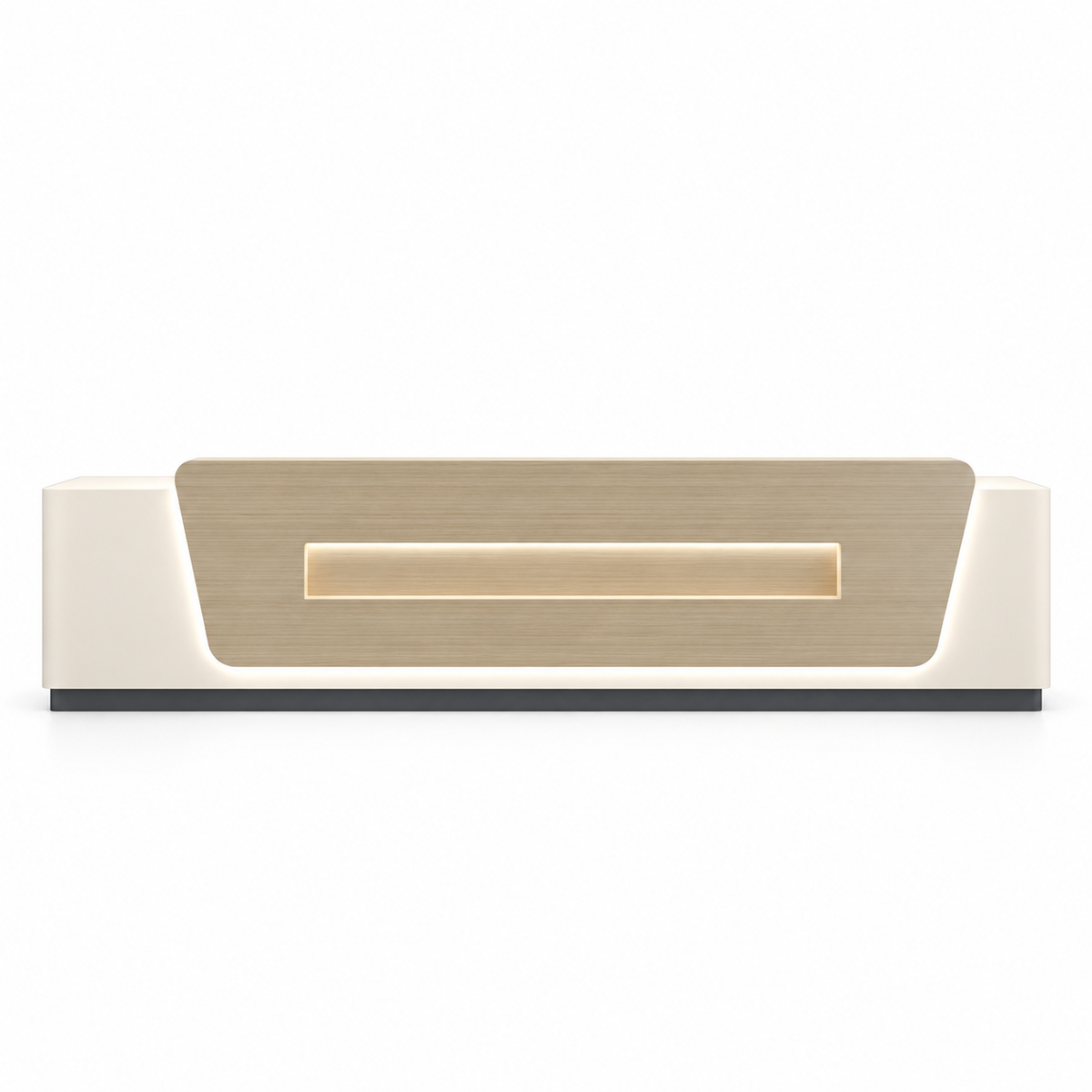 Contemporary Reception Counter with LED Lighting, Lockable Storage and Custom Logo
