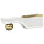 Modern Sculptural Reception Counter with Stainless Steel Base