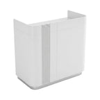 Minimalist Compact Reception Desk with Curved Corners and High-Gloss Finish for Boutique Offices