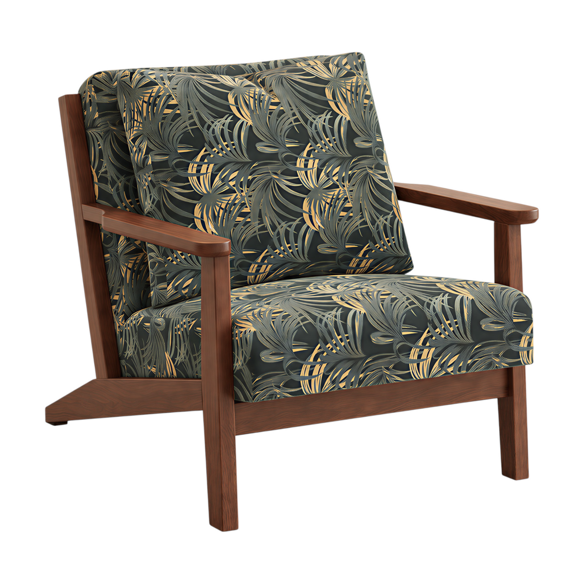 Modern Cotton-Linen Armchair with Custom Timber Finishes