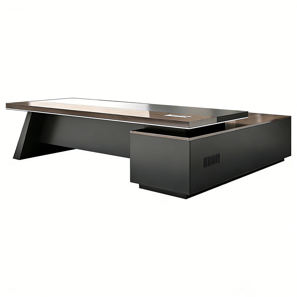 Designer Executive Office Desk with Storage Cabinet