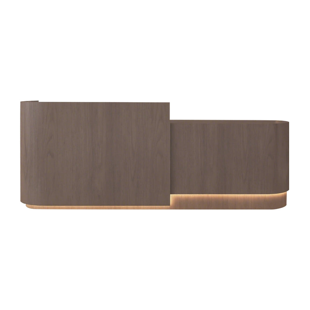 Reception Desk – Modern Style with Timber Slat Front and Curved End