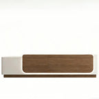 Contemporary Reception Desk with Backlit Timber Feature