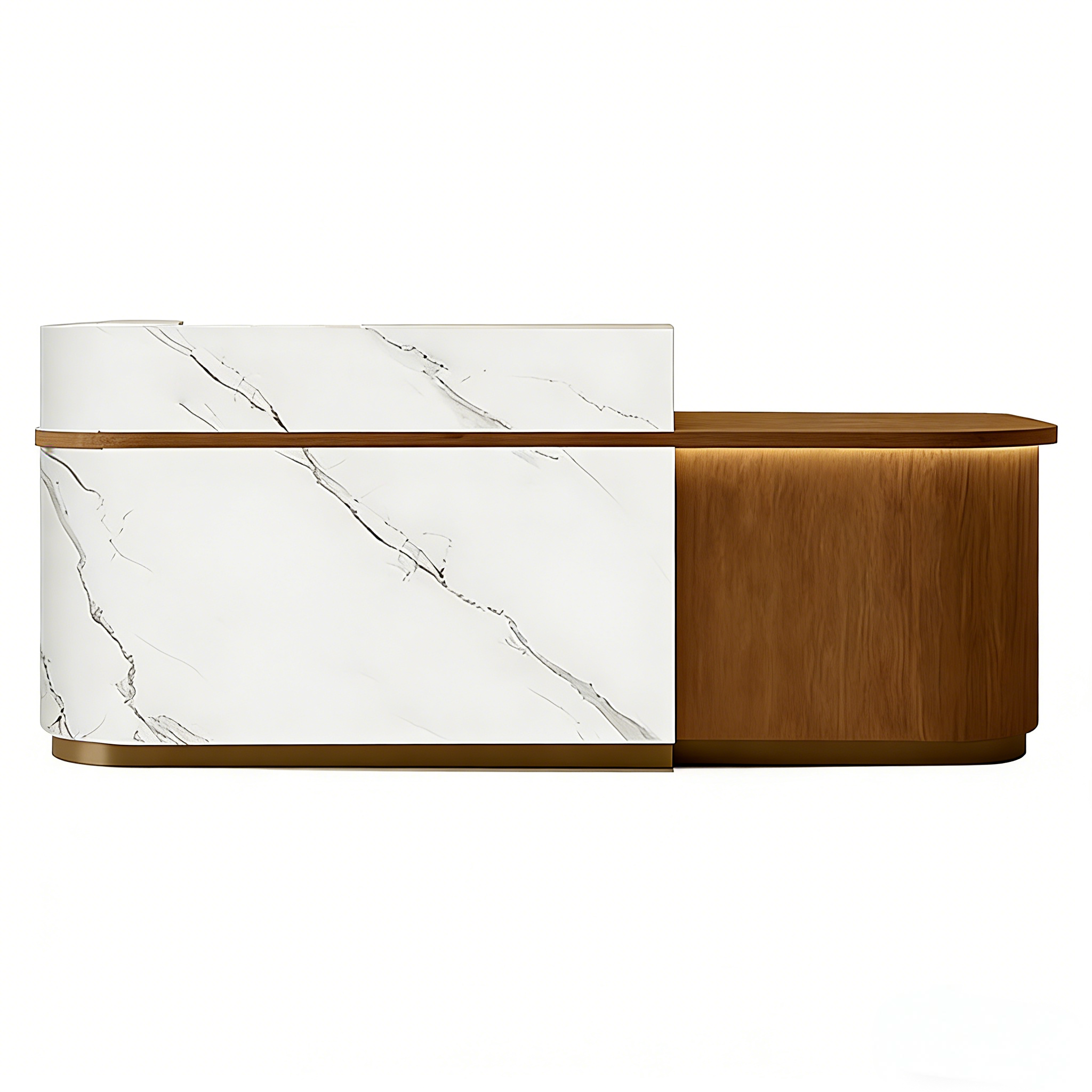 Soft-Tone Timber Reception Counter for Beauty and Wellness