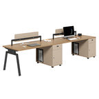 Modern Shared Office Desk Workstation with Screen Divider and Storage