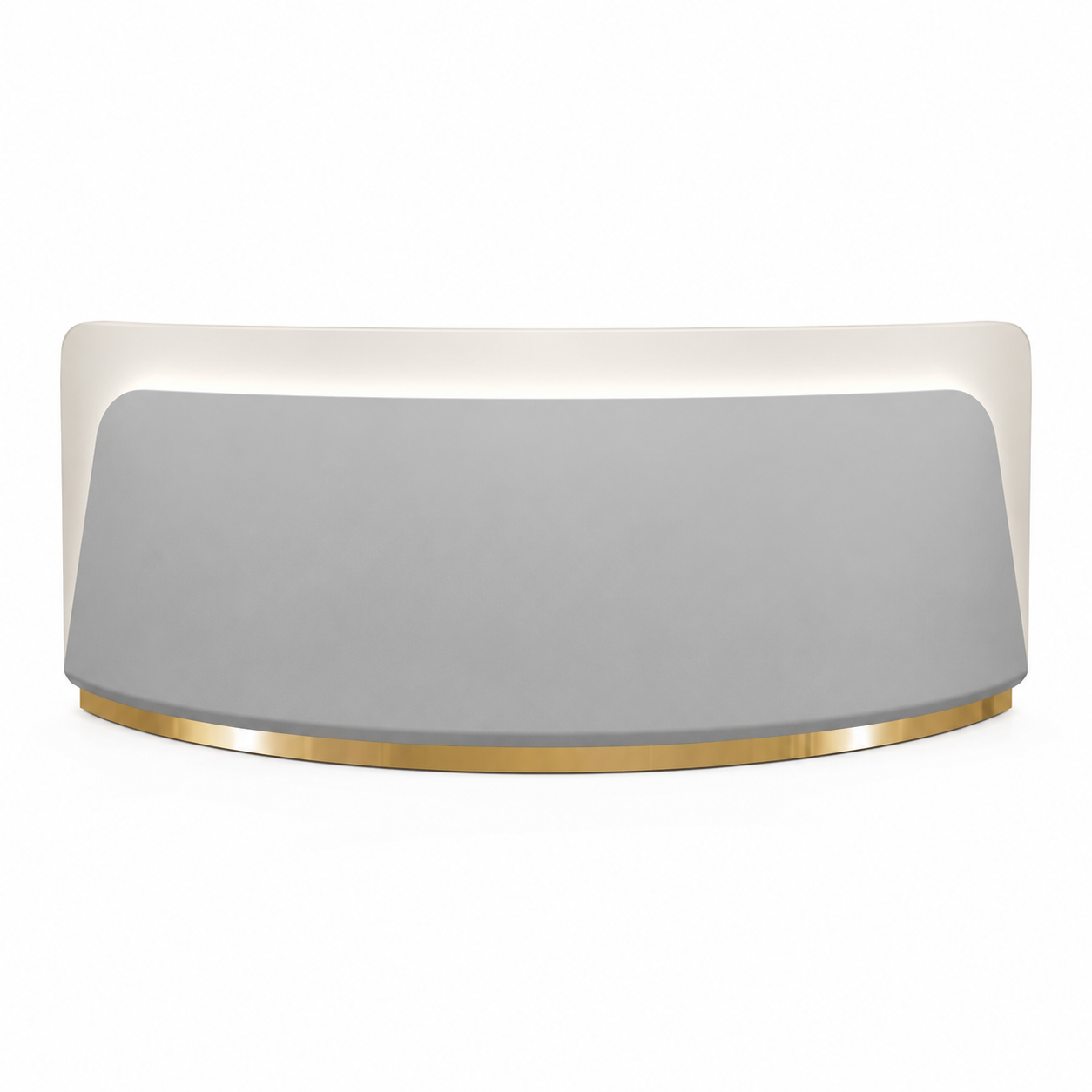 Modern Curved Reception Desk with LED Accent