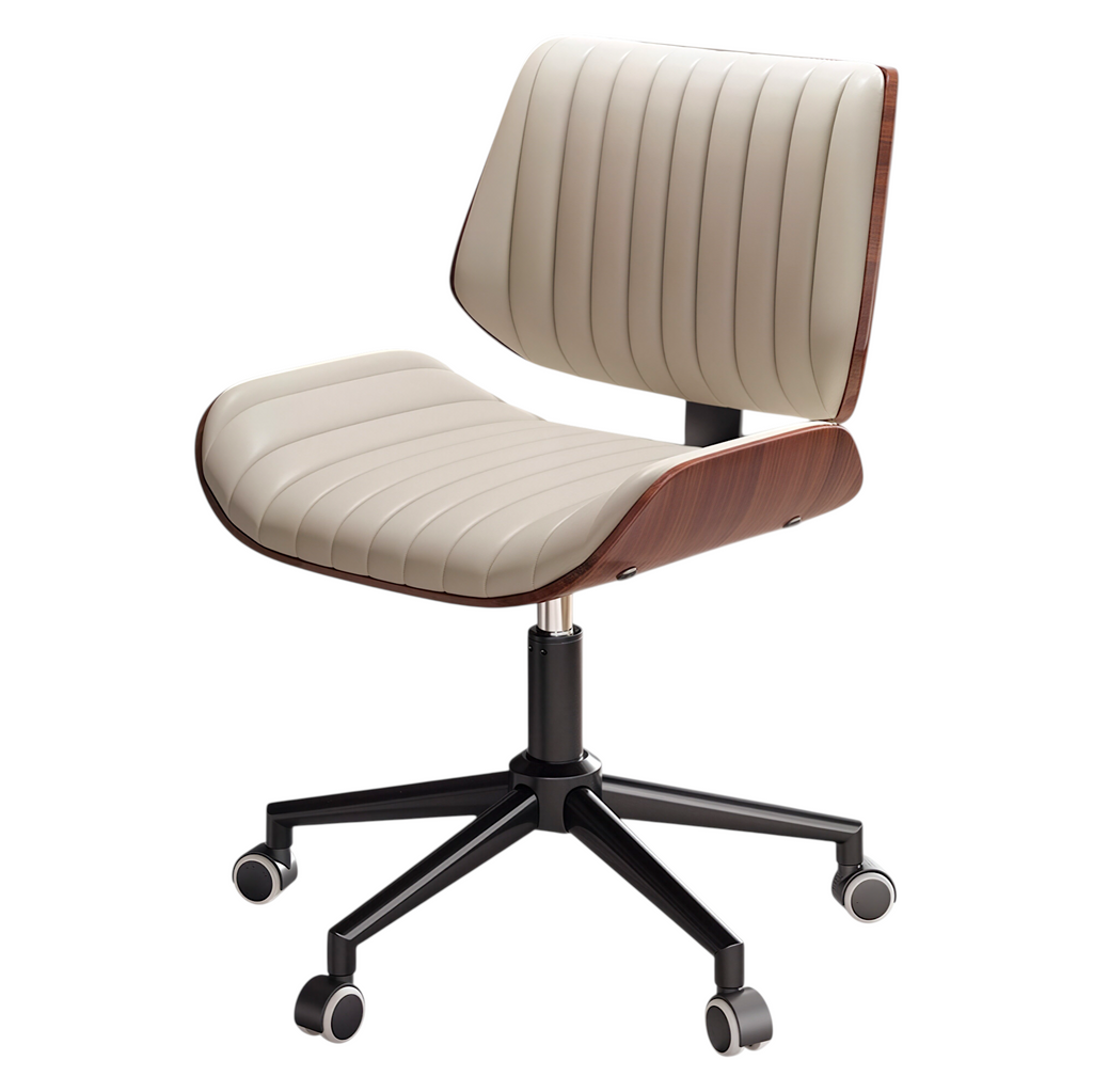 Modern Executive Office Chair with Leather & Wood