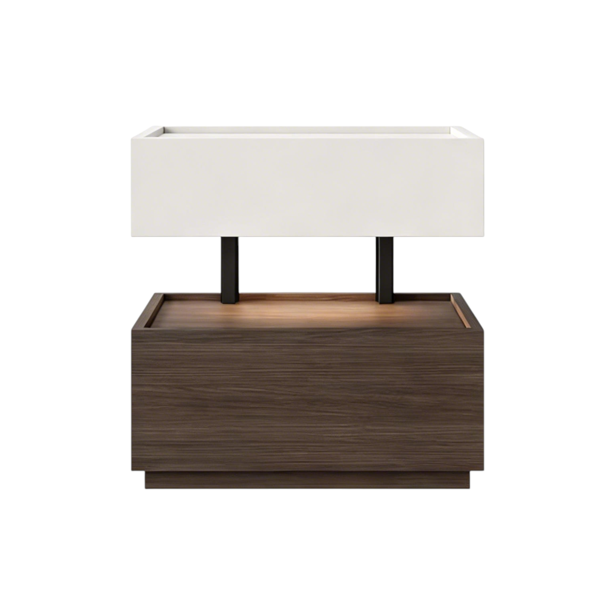 ENF Wood Floating Bedside Table with Layered Storage