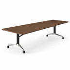 Mobile Meeting Table with Cable Management and Modular Office Workspace Design