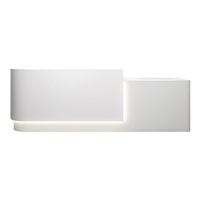 Contemporary L-Shaped Reception Desk with Raised Counter and LED Lighting