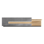 Modern Two-Tone Reception Desk with LED Lighting & Custom Logo