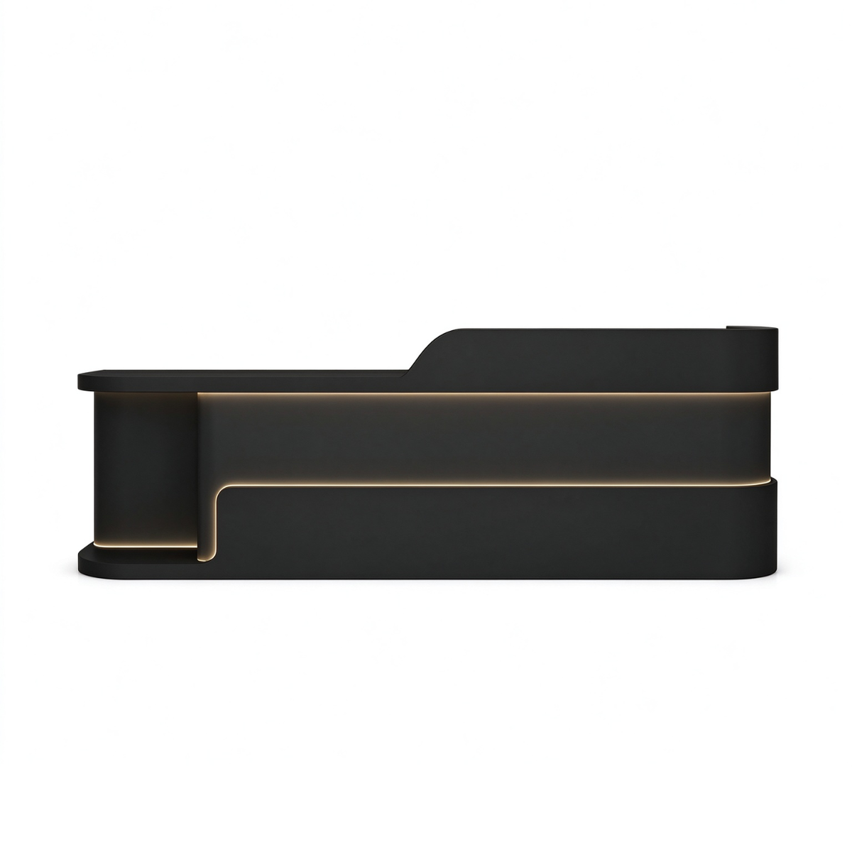 Modern Dual Level Reception Desk With Smooth High Gloss Lacquer Surface