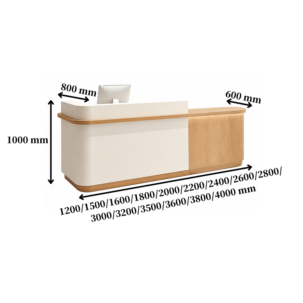 Soft-Tone Timber Reception Counter for Beauty and Wellness