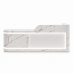 Modern Curved Reception Desk with LED Lighting and Custom Logo Panel
