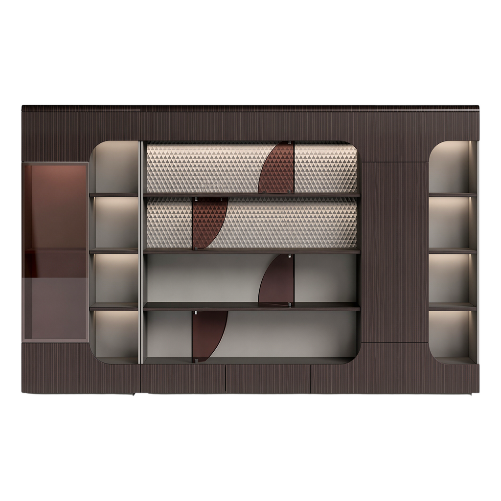 Executive Wall Cabinet with Display Shelves