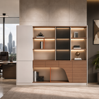 Light Oak Executive Storage Wall Cabinet