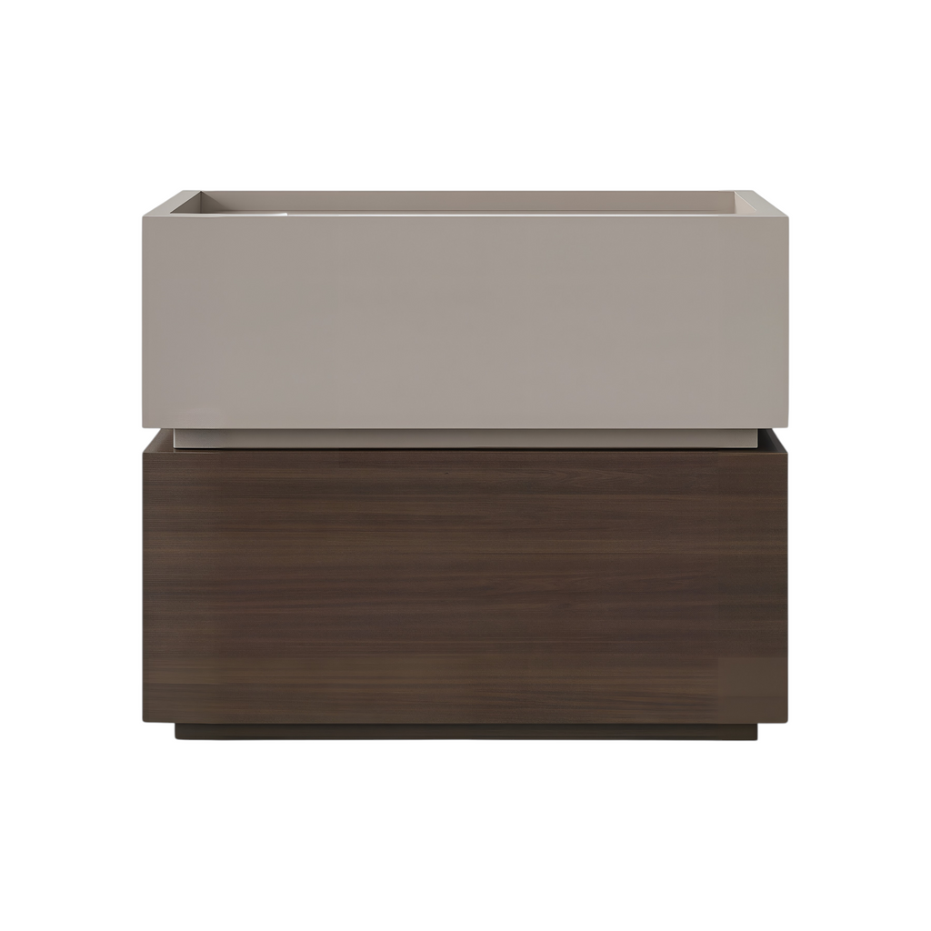 Contemporary Timber Bedside Cabinet with Raised Storage Tray