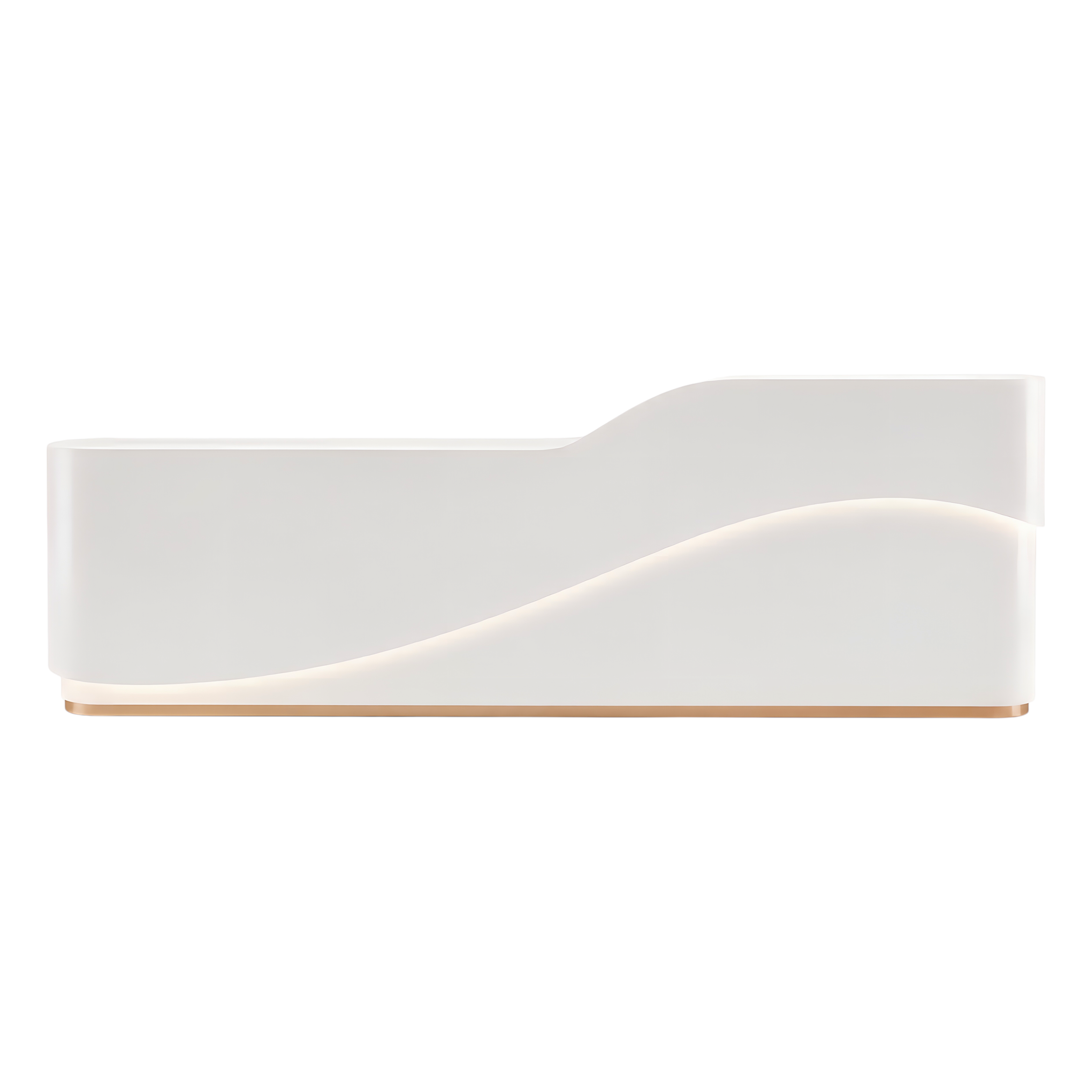 Modern Wave Reception Counter with LED Lighting