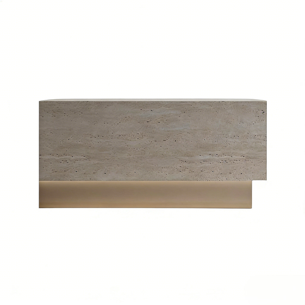 Stone-Look Linear Reception Counter with LED Plinth