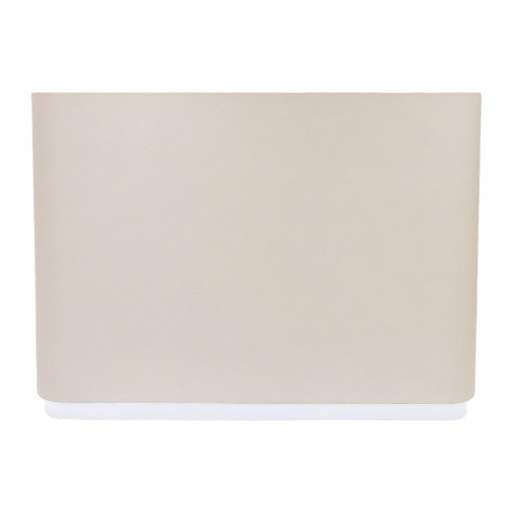 Modern Curved Reception Counter with Integrated Base LED Lighting and Minimalist White Finish