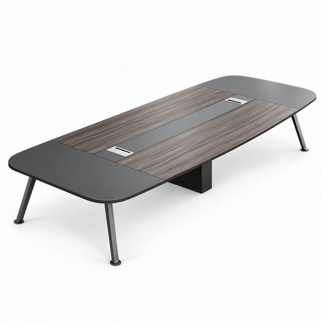 Modern Boardroom Table with Two-Tone Design and Custom Sizes